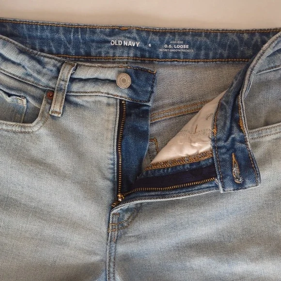 Old Navy High-Rise O.G. Loose Straight Secret-Smooth Pockets Mom Jeans 6 Blue - Picture 11 of 15